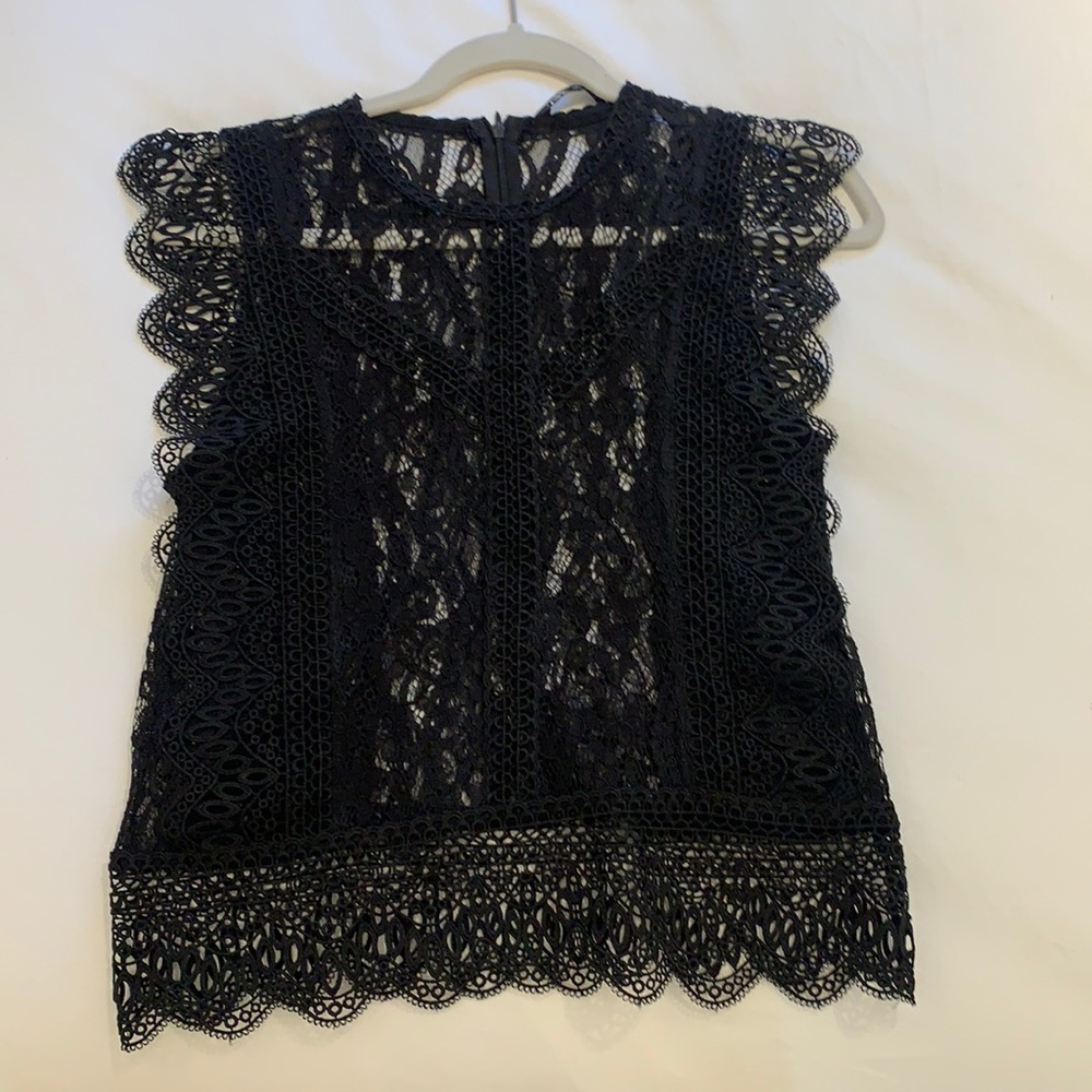 Black lace Zara top